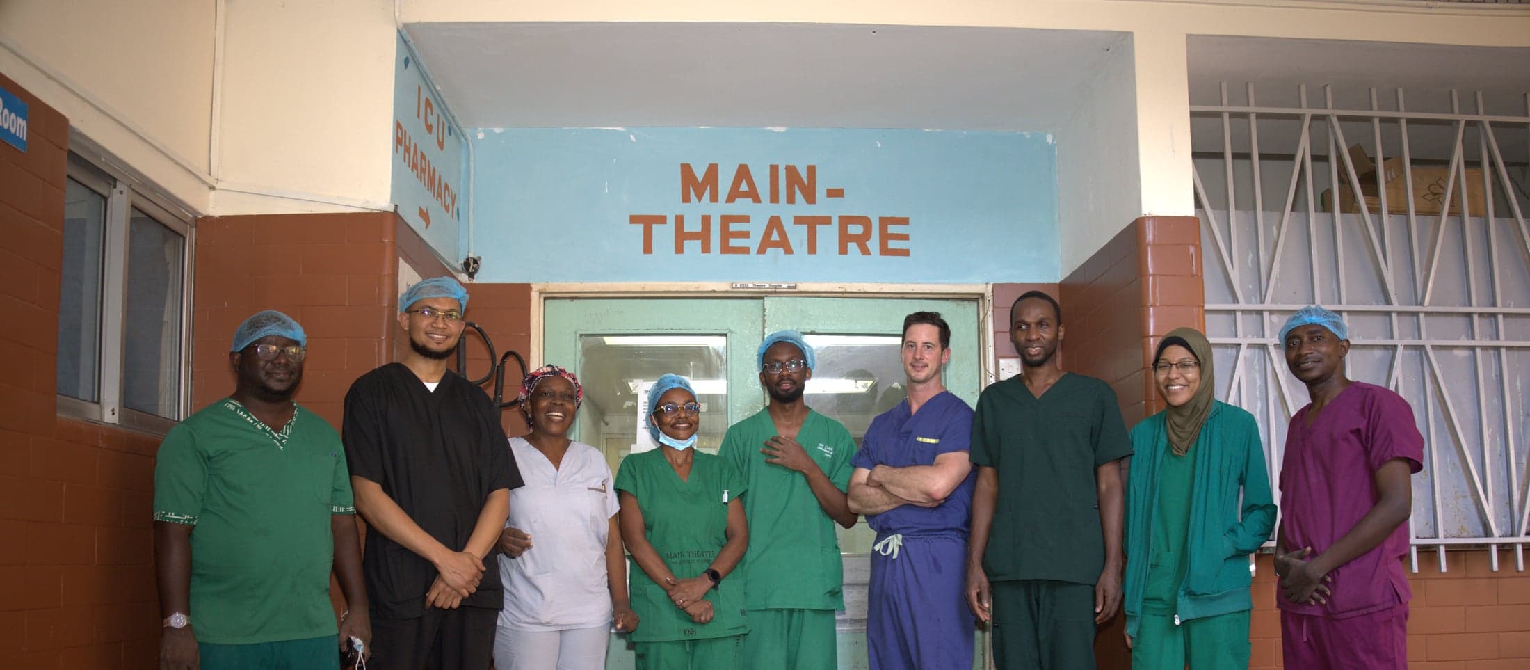 The EASI and Coast General Hospital surgical team at the Main Theatre